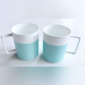 Set x2 Tiffany & Co. 13351 Bone China Color Block Coffee Mug